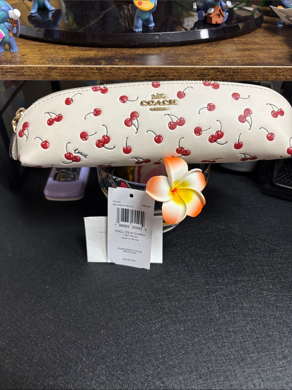 Coach Chalk Cherry Print Pencil Case